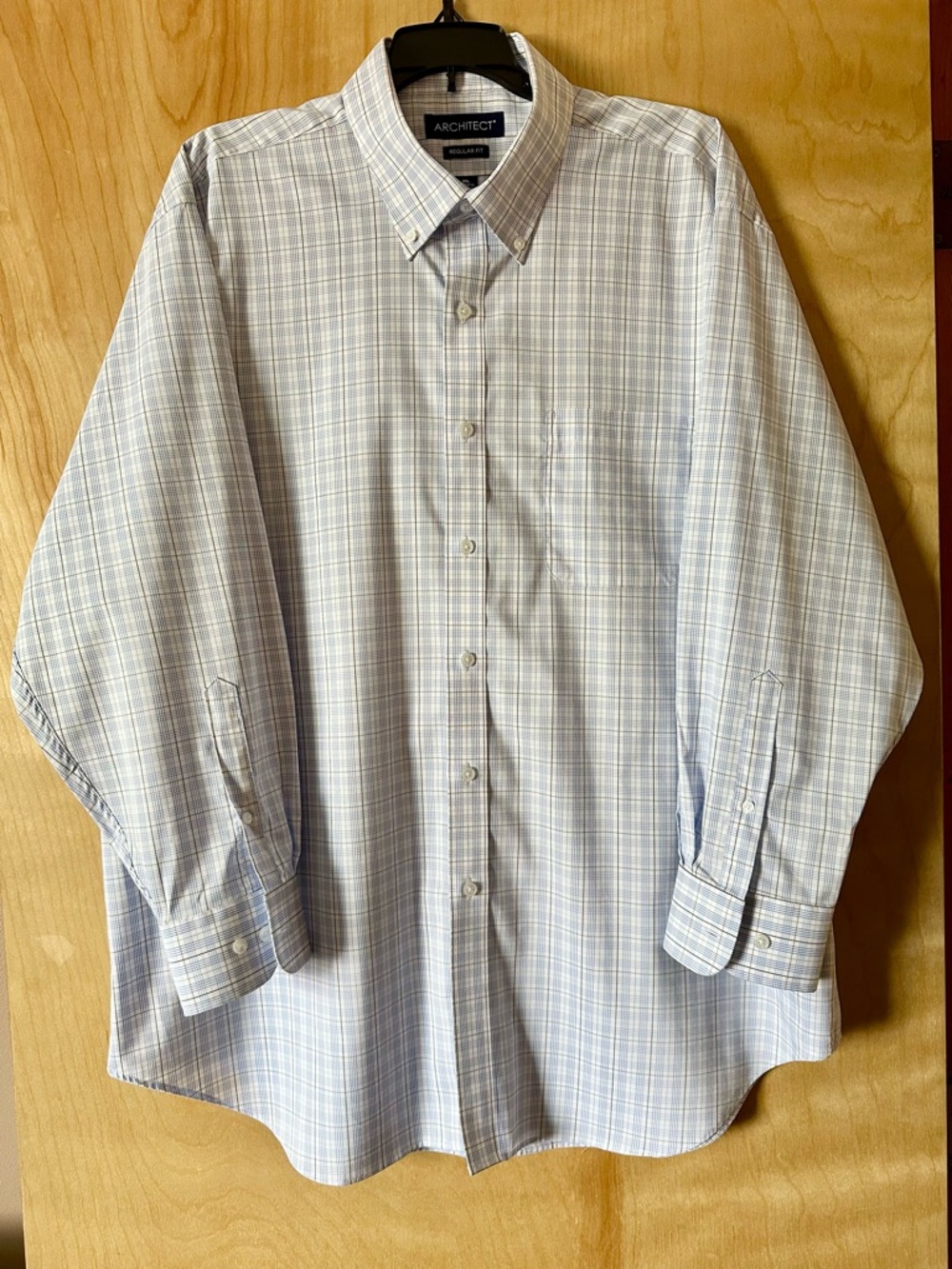 Architect Men’s Regular Fit Long Sleeve Plaid Dress Shirt